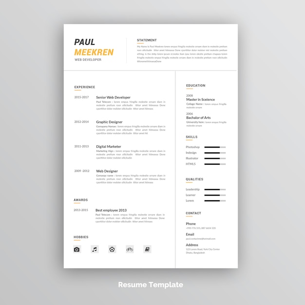 Szablon CV lub CV