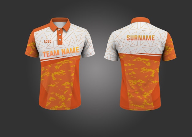 Szablon drużyny sportowej Jersey Orange