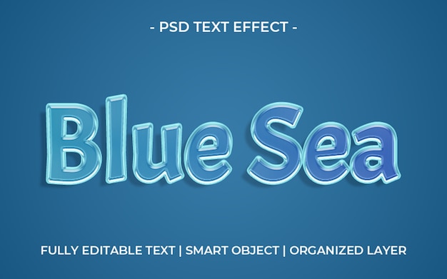 Szablon Efekt Tekstu Niebieski Morze