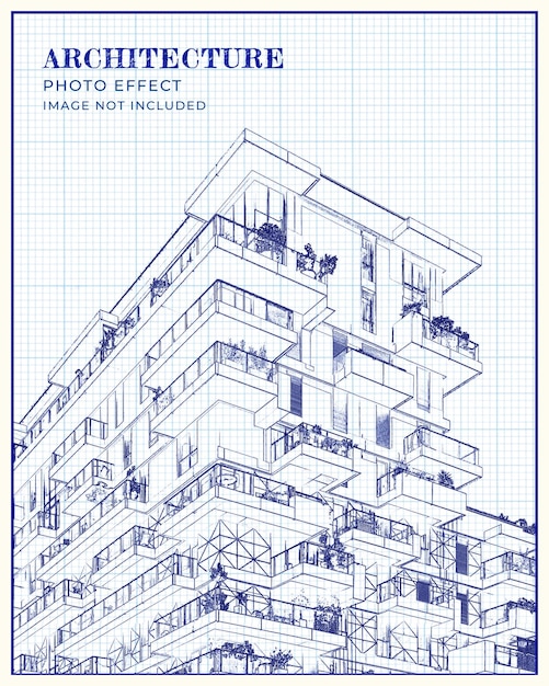 Szablon efektów zdjęciowych szkiców architektonicznych
