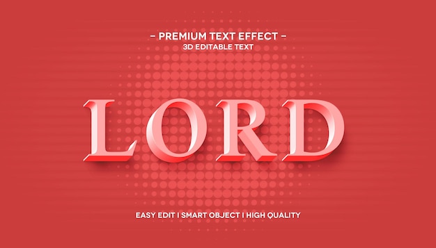 Szablon Efektu Stylu Tekstu 3d Lord