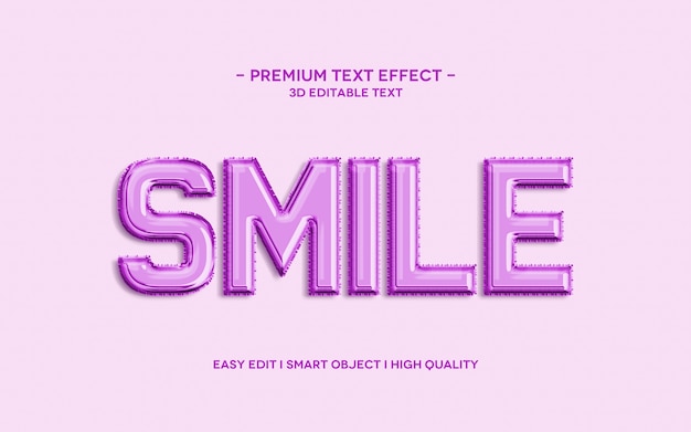 Szablon Efektu Stylu Tekstu 3d Smile