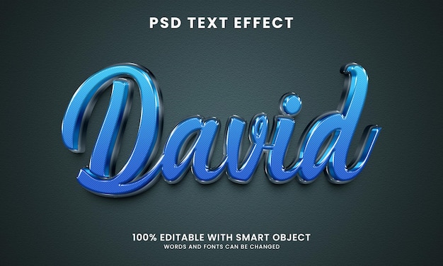 PSD szablon efektu tekstowego 3d david