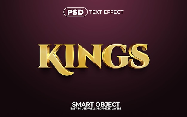 Szablon Efektu Tekstowego 3d Królów