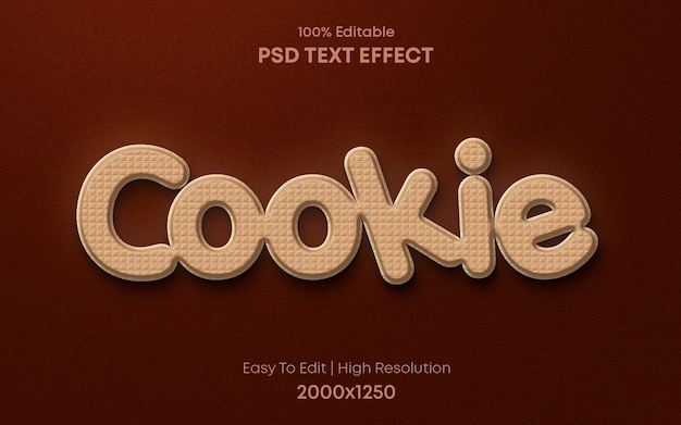 Szablon Efektu Tekstowego 3d Pliku Cookie