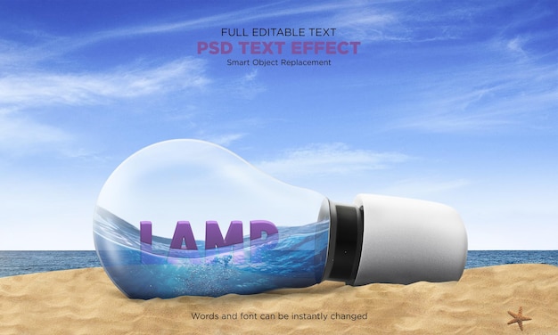 Szablon Efektu Tekstowego Lampy I Morza 3d