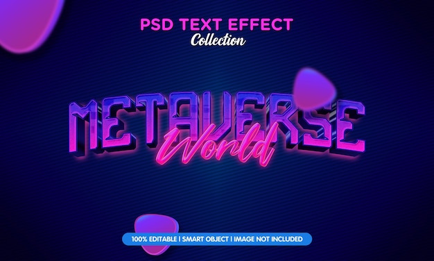szablon efektu tekstowego świata metaverse