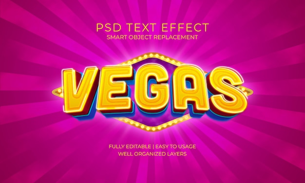 Szablon Efektu Tekstowego żarówki Vegas