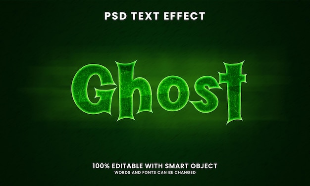 PSD szablon efektu tekstu 3d ghost
