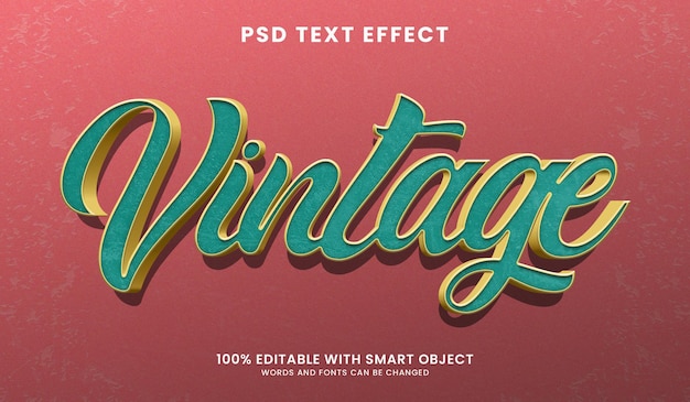 PSD szablon efektu tekstu retro w stylu vintage
