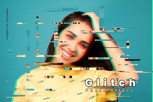 Szablon efektu zdjęcia glitch