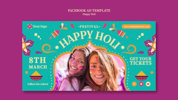 PSD szablon facebook uroczystości festiwalu holi