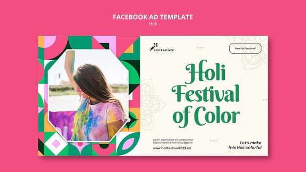 Szablon facebook uroczystości festiwalu holi