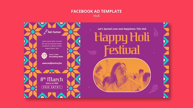 PSD szablon facebook uroczystości festiwalu holi