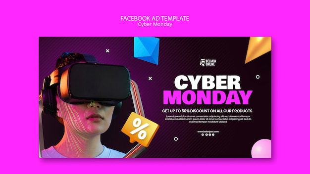 PSD szablon facebooka cyber monday