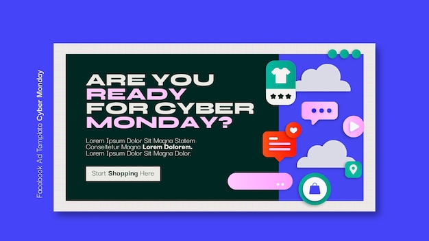 PSD szablon facebooka cyber monday