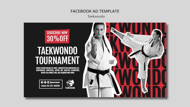 PSD szablon facebooka do ćwiczeń taekwondo