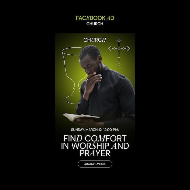 PSD szablon facebooka na nabożeństwo kościelne