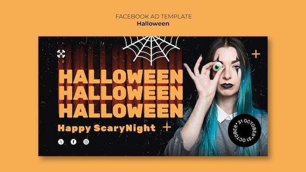 PSD szablon facebooka na święto halloween