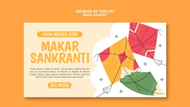 PSD szablon facebooka na święto makar sankranti