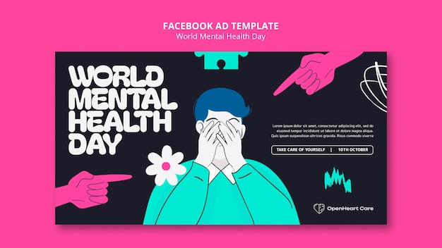 Szablon Facebooka światowego Dnia Zdrowia Psychicznego