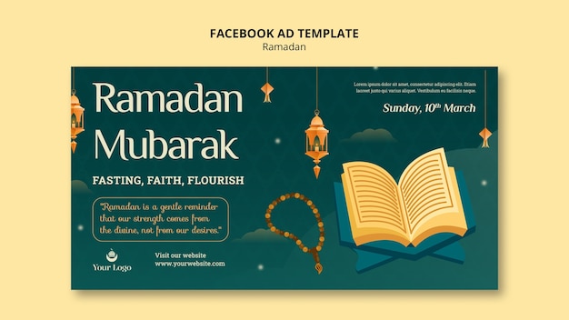 PSD szablon facebooka z okazji ramadanu