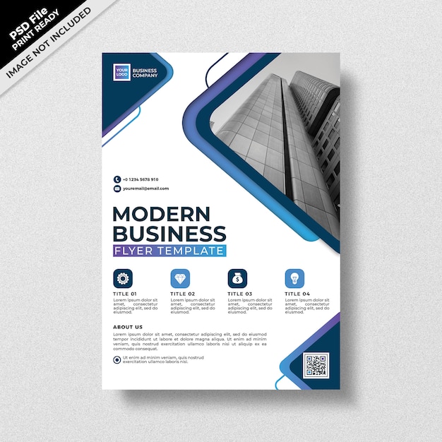 PSD szablon flyer nowoczesny biznes niebieski styl gradientu
