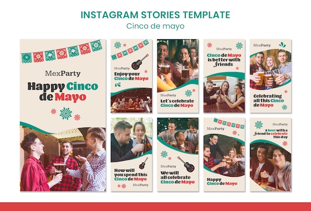 PSD szablon historii cinco de mayo na instagramie