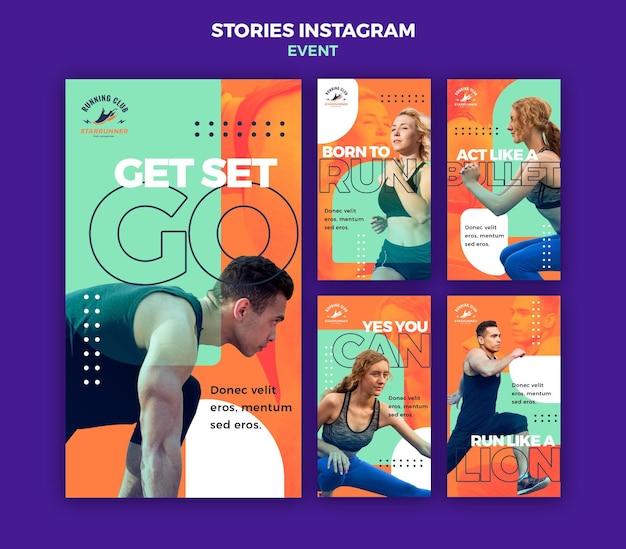 Szablon historii na instagramie wydarzenie sportowe