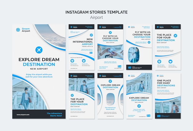 PSD szablon historii na lotnisku marzeń na instagramie