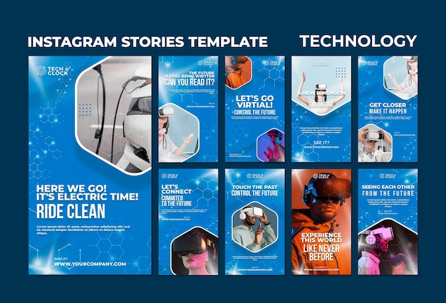 Szablon historii technologii na Instagramie