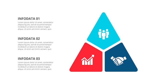 PSD szablon infografiki trójkąta diagram cyklu z 3 opcjami