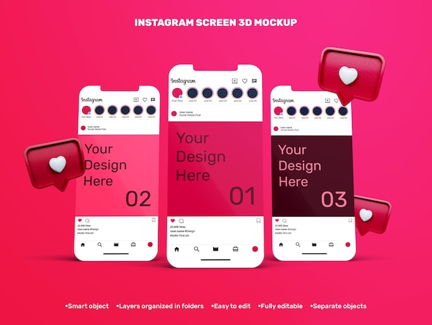 Szablon Interfejsu Instagram Na Makiecie Telefonu Komórkowego