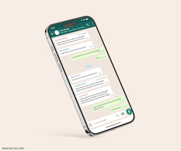 szablon interfejsu Whatsapp na modelu telefonu komórkowego