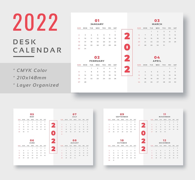 Szablon Kalendarza Biurkowego 2022