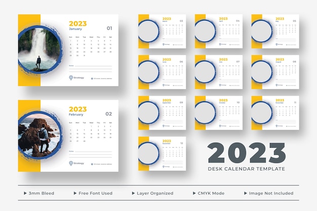 PSD szablon kalendarza biurkowego 2023