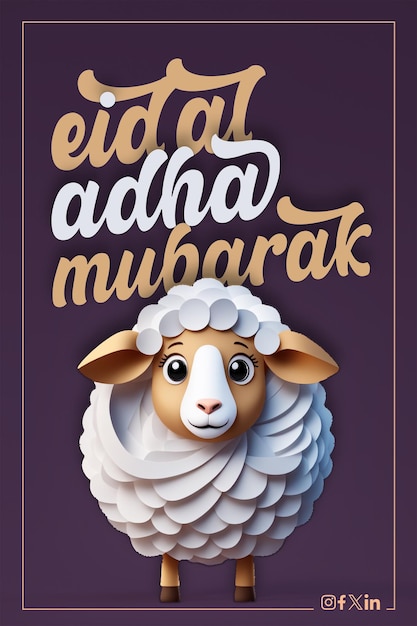 Szablon Karty Powitalnej Eid Aladha Z Edytowalnym Tekstem I Czcionką.