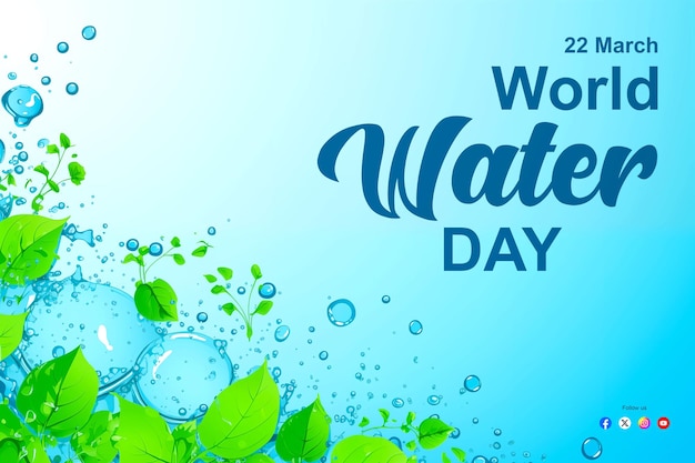 PSD szablon krajobrazu światowego dnia wody