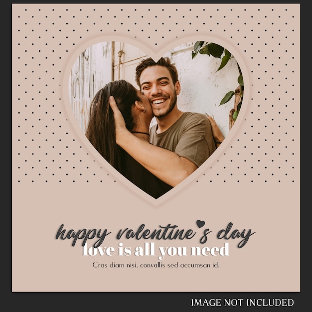 Szablon Kreatywnych Nowoczesny Romantyczny Walentynki Instagram Post I Makieta Zdjęcie