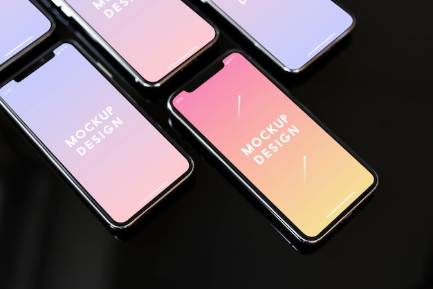 Szablon makiety ekranu telefonu komórkowego premium