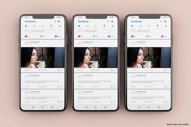 Szablon Makiety Interfejsu Mobilnego Facebook
