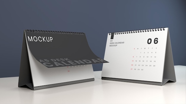 Szablon makiety kalendarza na biurko w orientacji poziomej