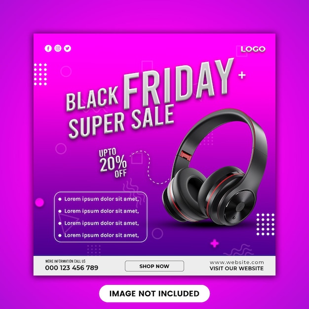 Szablon mediów społecznościowych Black Friday