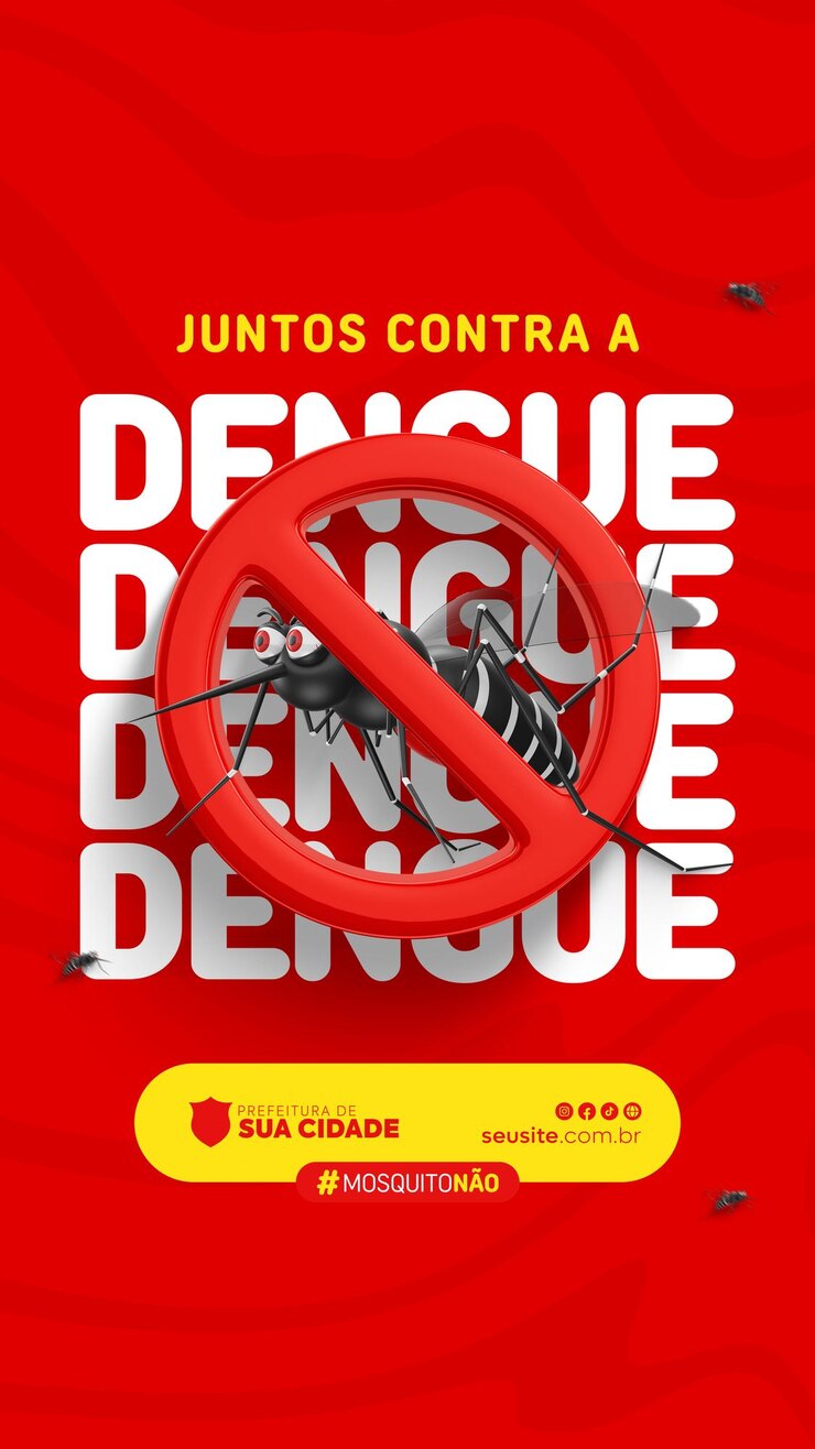 Szablon mediów społecznościowych campanha contra dengue post stories dla brazylijskiej kampanii zdrowotnej