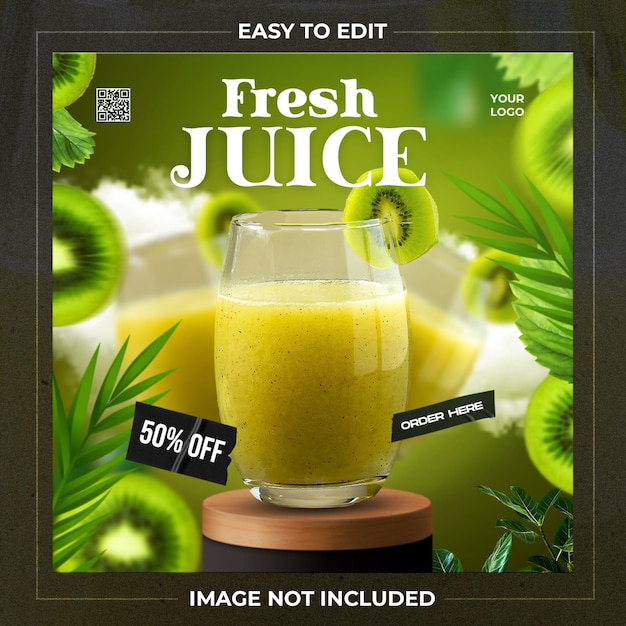 Szablon mediów społecznościowych Fresh Juice