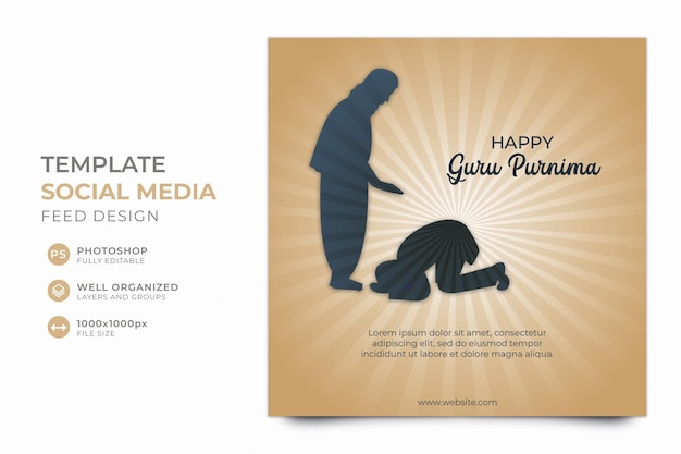 Szablon Mediów Społecznościowych Happy Guru Purnima Day Dla Postu Na Instagramie