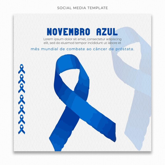 PSD szablon mediów społecznościowych novembro azul dla kanału postów na instagramie