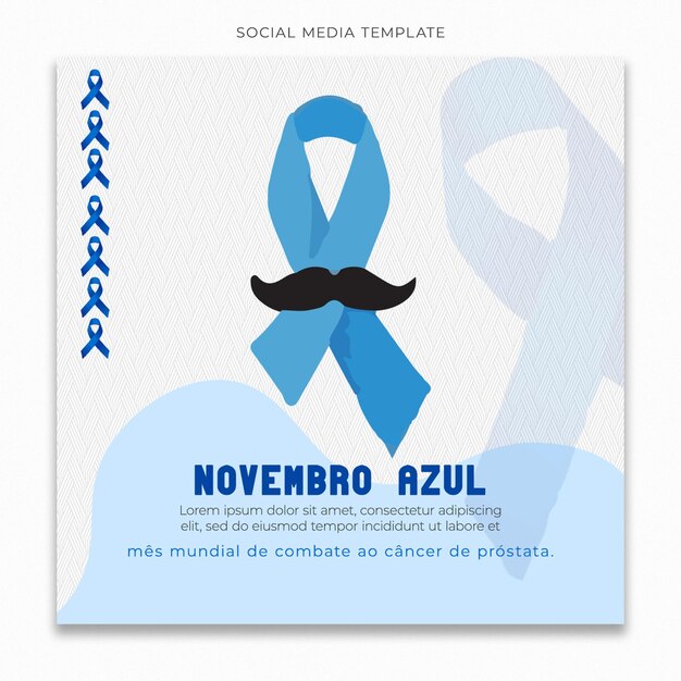 PSD szablon mediów społecznościowych novembro azul dla kanału postów na instagramie