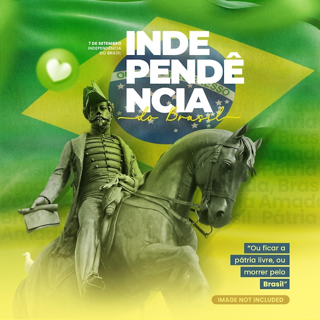 PSD szablon mediów społecznościowych psd 7 września dzień niepodległości brazylii independência do brasil