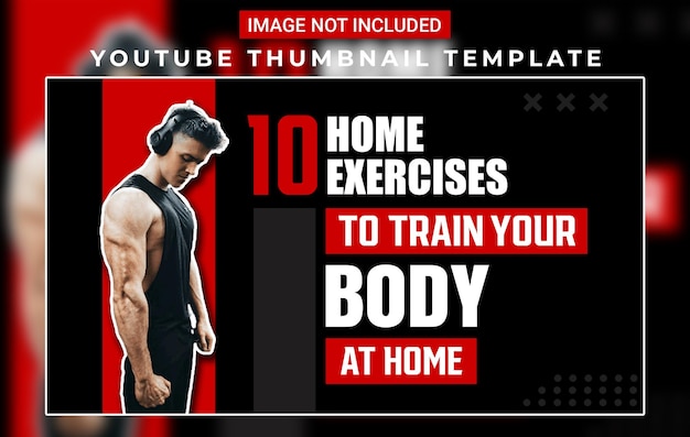 PSD szablon miniatury wideo youtube dla siłowni i wideo ćwiczeń